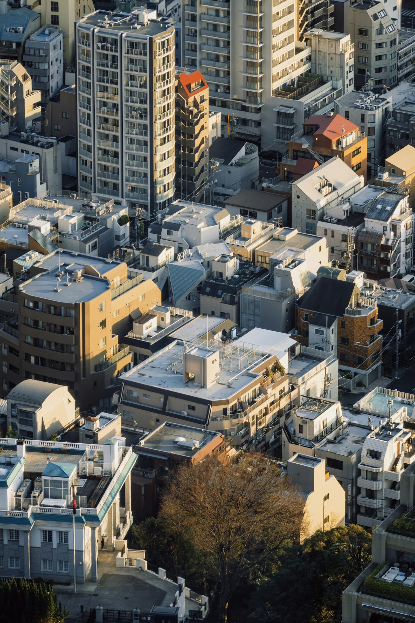 Aerial view of the dense Tokyo cityscape extending to the horizon